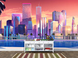 Non-Woven Wall For Kids Room/Bedroom Print Superhero City Wallpaper