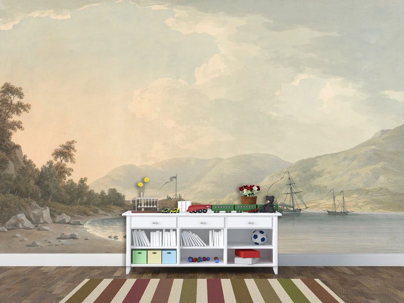Wall mural in the living room, Traditional wallpaper with John Warwick Smith - Approach to Belle Grange Park