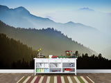 Nature-Themed Wallpapers – Full Wall Print,Peel and Stick Wall Murals for Creating Cozy Atmosphere "Mountain Silhouettes" for Living Room, Bedroom 🌄
