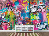 High-Quality Self-Adhesive Wallpaper – Accent Wall for Lounge Area or Creative Studio Mural – "Street Art – Graffiti"