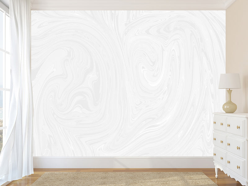 White Non-Woven Wallpaper Art Design for Living Room or Lounge Area – "White Abstraction – Modern Minimalism"