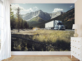 Peel and Stik Wallpaper Volvo On Mountain Road – 3D Wall Art For Bedroom, Kitchen And Living Room
