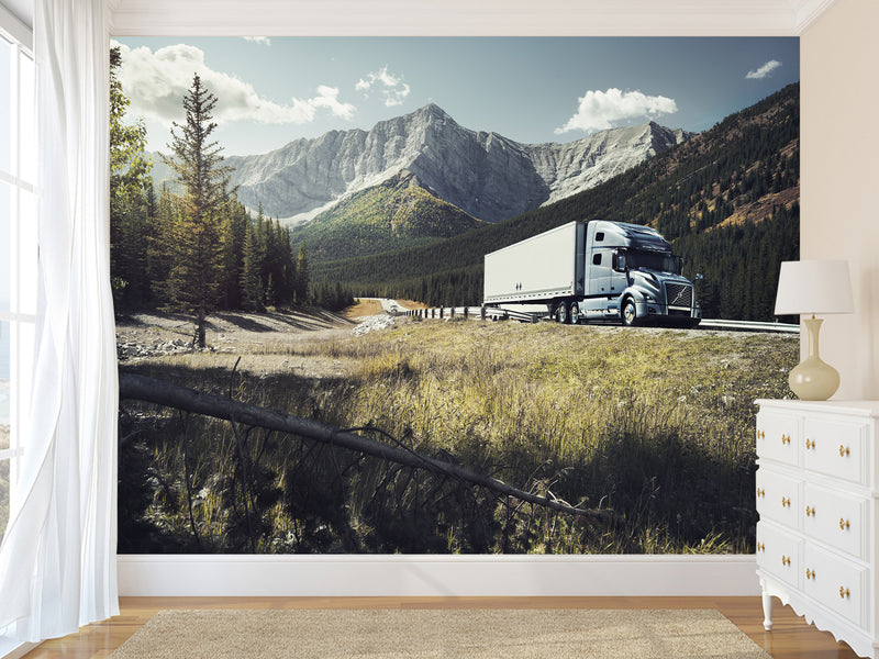 Peel and Stik Wallpaper Volvo On Mountain Road – 3D Wall Art For Bedroom, Kitchen And Living Room