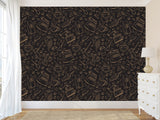 Themed Vinyl Wallpaper Peel and Stick Mural for Coffee Lovers, Perfect for Kitchen, Cafés, Dining Room, Office 'Coffee Art' ☕