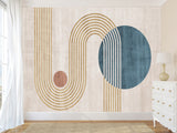 Non-Woven Wall Mural In Art Deco Style  "Geometric Ensemble" For Office  Living Room Bedroom🎨