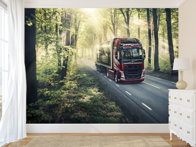 Peel and Stik Forest Road Volvo Car Wall Murals – Home Decor For Bedroom And Living Room