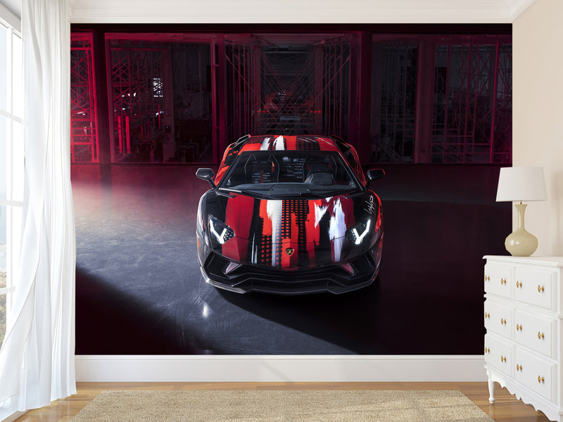 Wall mural 3D self-adhesive in the bedroom, kitchen, hall “LAMBORGHINI”