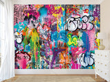 High-Quality Self-Adhesive Wallpaper – Accent Wall for Lounge Area or Creative Studio Mural – "Street Art – Graffiti"