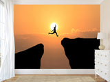 Peel and Stick Wallpaper Leap Over the Abyss – A Test of Courage Wallpaper for Bedroom or Living Room