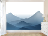 Natural Print Peel and Stick Wall Mural for Home, Beautiful for Bedroom and Kitchen, Self-Adhesive Wallpaper 'Mountain Silhouettes'