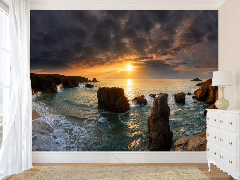 🏞️Natural Print For Comfort Traditional Wall Murals "Bay Of Biscay Near Italy" For Office, Bedroom, Study 🏞️