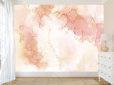 Non-Woven Photo Wallpaper For Bedroom, Living Room, Art Design “Rosea With Golden Abstraction”