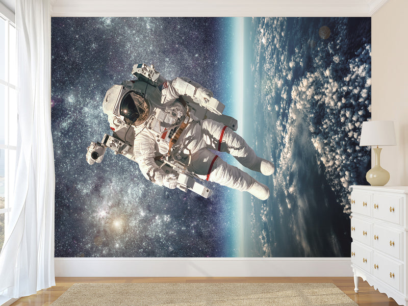 Self-adhesive Mural with a pattern for a teenager, photo wallpaper “Cosmonaut”