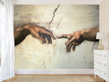 Artistic Vintage-Style Peel ana Stick Wallpaper for Living Room and Bedroom – "Michelangelo: The Gesture of Creation"