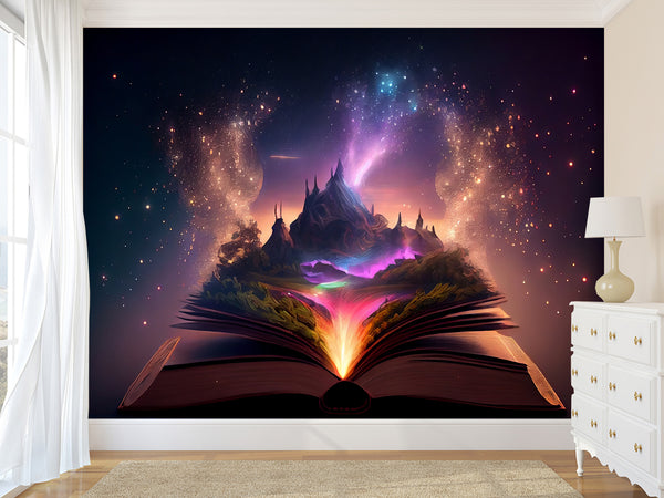 Fairy-Tale Living Room, Kids' Room Traditional Wallpaper To Inspire Imagination And Creativity "Opening The Book Of World Secrets" 📖✨