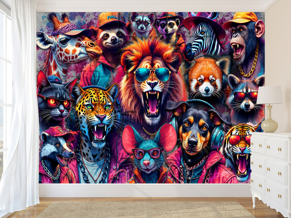 Art Design For Interior Peel and Stick Wall Mural With Pattern "Animalism" For Home Wall