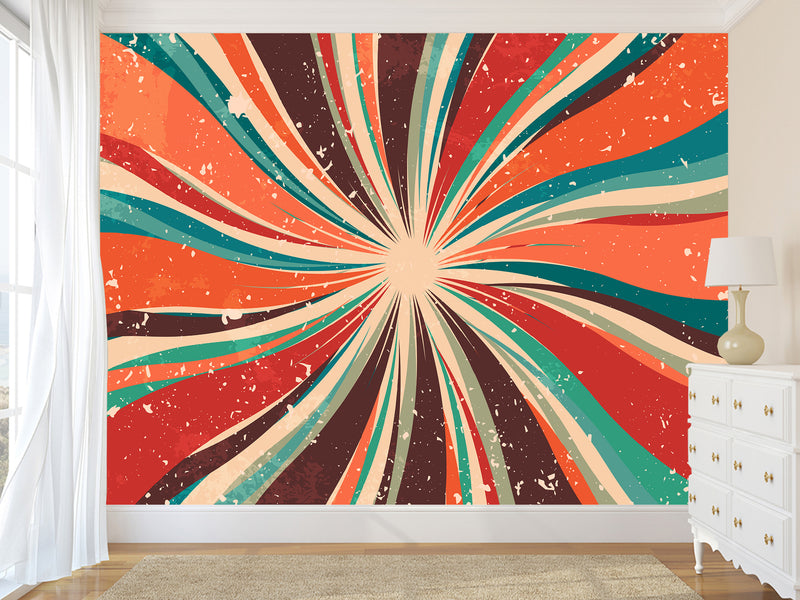 Non-Woven Full Wall Photo Wallpaper Art Design For Living Room, Workspace - Abstract Retro Dirty Grunge