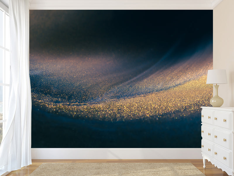 ✨Abstract Style Design for Space Decoration Peel and Stick Mural "Golden Wave" for Kitchen, Hall, Art Space