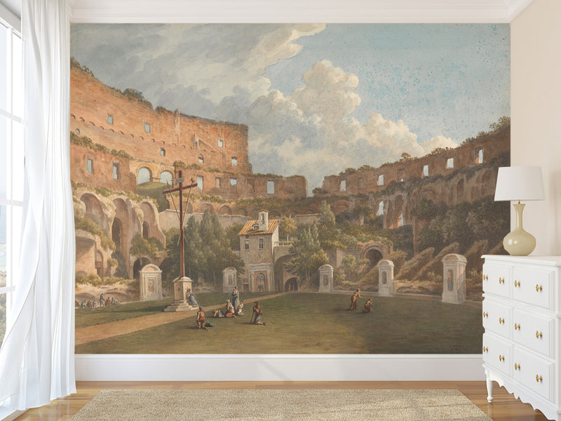 Wall mural in the living room, Traditional wallpaper with John Warwick Smith - Colosseum, Rome