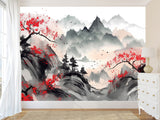 Asian Art  Peel and Stick Wall Mural "Japanese Landscape" Photo Wallpaper For Bedroom Living Room Decor