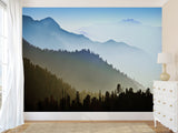 Nature-Themed Wallpapers – Full Wall Print,Peel and Stick Wall Murals for Creating Cozy Atmosphere "Mountain Silhouettes" for Living Room, Bedroom 🌄