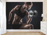 Sports Theme Self-Adhesive Wallpaper With Design For Gym, Photo Wallpaper "Sports And Training"