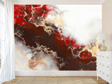 Abstract Wallpaper Red And Black Composition Bright Full Wall Traditional Mural For Office, Bedroom, Living Room