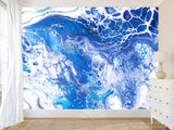 High-Quality Wallpaper With Abstract Design Vinyl Wallpaper Peel and Stick Eco-Paint Wall Mural For Bedroom, Living Room 'Abstraction: Blue Fantasy' 🌌