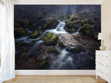 Peel and Stick film Oracal wallpaper for home “Mountain Waterfall”, bedroom decor