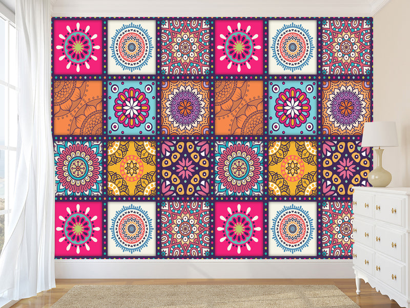 Geometric Design For Home Peel and Stick Wall Mural Mandala For Office, Bedroom, Living Room