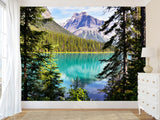 Nature-Inspired Peel and Stick Mural for Living Room or Lounge Area – "Emerald Lake, British Columbia,Yoho National Park"