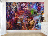 Premium Non-Woven Eco-Friendly Wall Murals – "Characters in Their Glory" Anime Style for Office or Bedroom