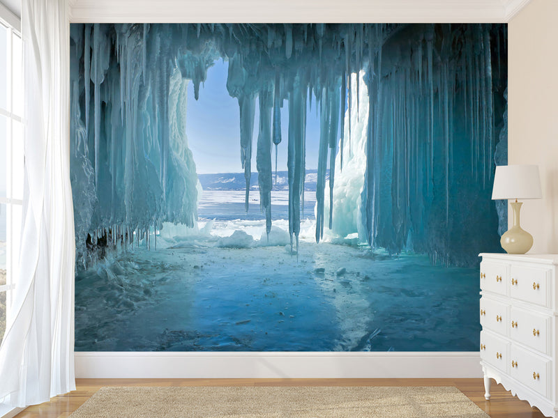Non-Woven Photo Wallpaper for Home, Bedroom & Kitchen Unique design - Ice Cave Wall Mural