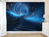Incredible Wallpaper Sci-Fi Motif For Living Room, Hall Self-Adhesive Wallpaper For Entire Wall "Stairway To Another Dimension" 🚀