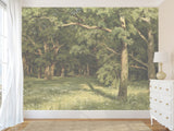 Non-Woven Photo Wallpaper, Vintage Nature-Inspired Wallpaper – "Green Forest" for Living Room