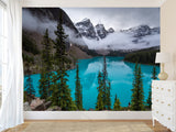 Full Wall Traditional Wallpaper "Forest And Blue Lake" – Nature Wall Mural Design For Bedroom Or Lounge