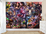 Non-Toxic, Child-Safe Traditional Wall Mural – "Heroes with Magical Powers" Anime Theme for Bedroom or Office