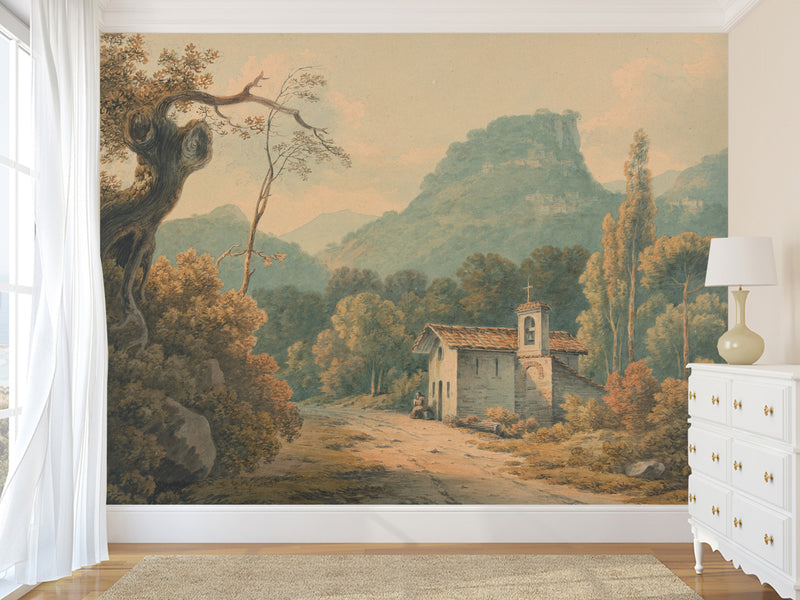 Non-Wowen Wallpaper John Warwick Smith-The Hermitage at Frascati Vintage Style Photo Wallpaper For Living Room And Bedroom