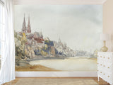 Non-Wowen Mural Full Wall Vintage Desing for Living Room or Bedroom "View of Basel, Switzerland" – William Callow