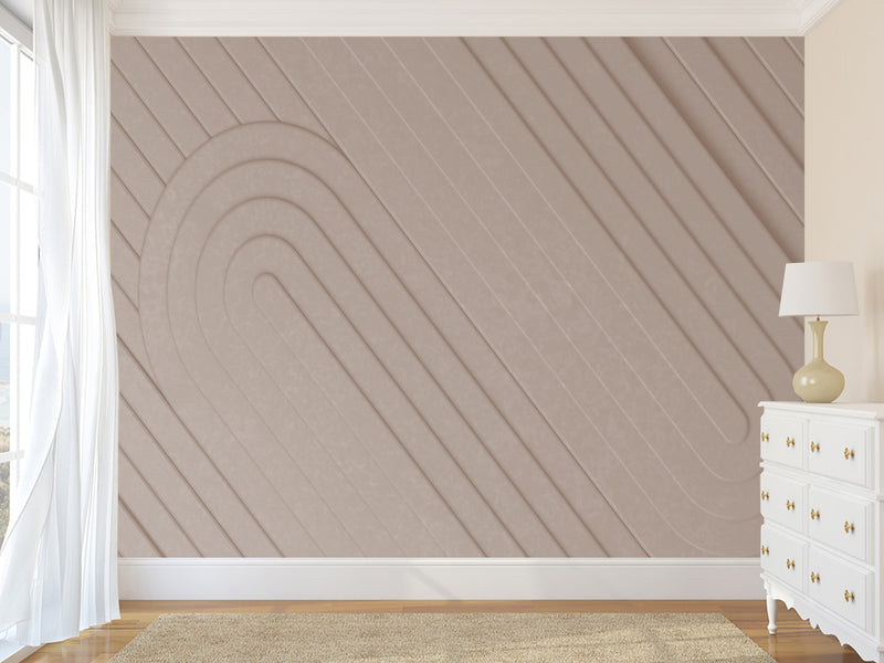 3D Beige Non-Woven Photo Wallpaper Design For Home, Stylish For Office, Bedroom, Living Room Mural “Modern In Pastel”