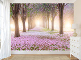 Peel and Stick Made In-House Print For Living Room, Lounge Area "Blooming Trees"
