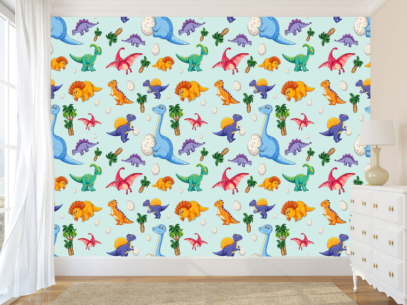 Kids Dinosaur Wallpaper For Kids – Cute Dino Print For Children’s Room Wall Decor