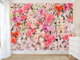 Self-Adhesive Mural Full Wall Blush Rose Art for Home or Bedroom Decor