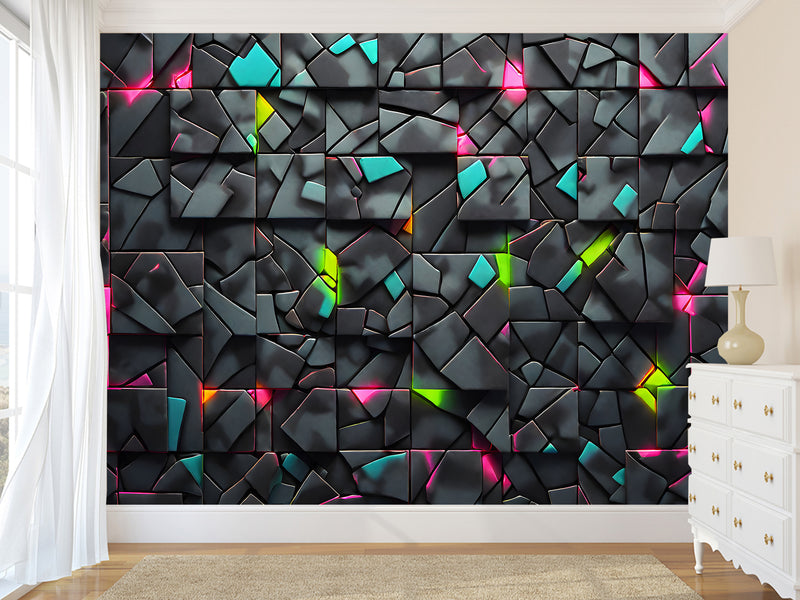 Modern prints for the office, living room, and game room Non-woven photo wallpaper with a 3D effect