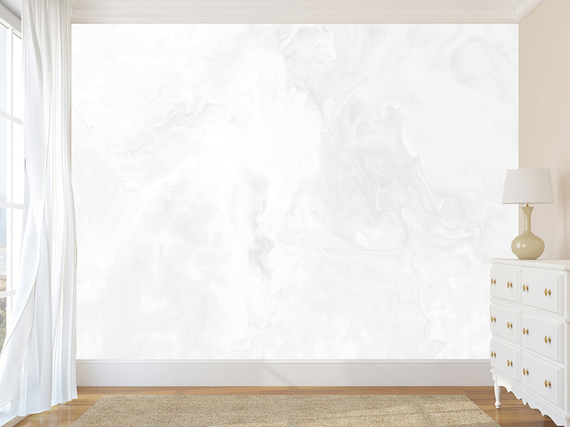 White Self-Adhesive Full-Wall Wallpaper Art – "Minimalist Abstraction in White" for Living Room or Lounge