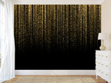 Peel and Stick Vinyl Wallpaper for Living Room or Hallway Golden Rainfall Art Full Wall Mural