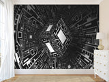Stylish Design Non-Woven Wallpaper For Office, Hall, Living Room "Cube" 🔲