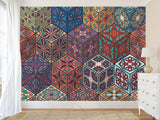 Art Design Geometric Vinyl Wallpaper Peel and Stick Cubes For Office, Workspace