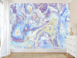 Peel and Stick Abstract Wall Mural Art Desing Abstraction: Blue Color Flows' for Bedroom & Living Room