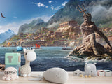 Wall mural in the kitchen, Traditional wallpaper with “Poseidon” pattern